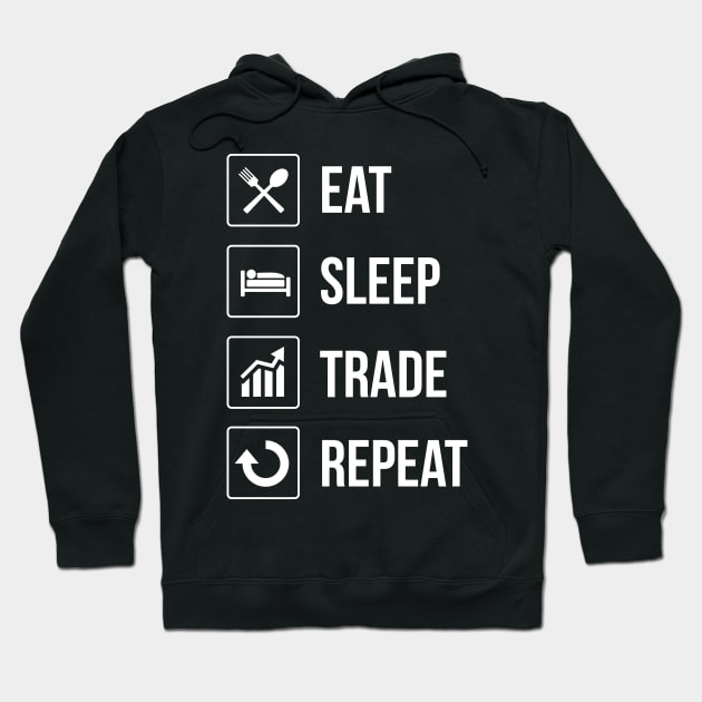 Funny Eat Sleep Trade Repeat Investors Hoodie by theperfectpresents